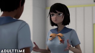 ADULT TIME Hentai Intercourse Faculty – Giantess Instructor & Schoolgirl Bondage