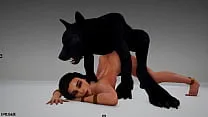 Beautiful Babe Breeds With Wolf 3D Porn