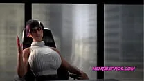 Boss gives blondie a deepthroat , if she can satisfy her , maybe she gets the job… 3D UNCENSORED ANIMATION