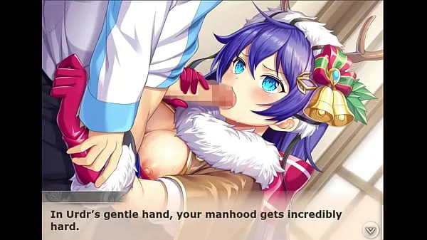 Christmas babe sucking cock