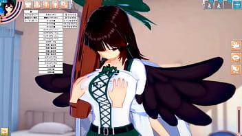 【エロゲーコイカツ！】東方project 霊烏路空のおっぱい揉んで仁王立ち手コキフェラ奉仕してもらってからのセックス！爆乳エロアニメ【ヘンタイゲーム】