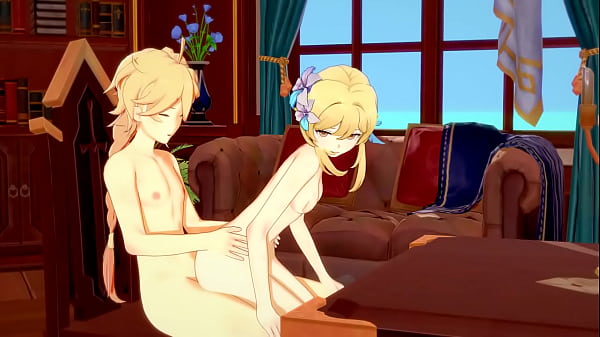 Genshin Affect Hentai – Aether and Lumine Sucking and fucking – 3D Anime cartoon Video Recreation Porn Video
