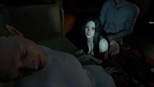 Getting fucked next to husband.