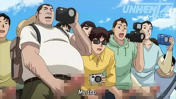 Jovencita siendo manoseada en PÚBLICO se pone CACHONDA y su coño se moja hasta el ORGASMO – Hentai con subtítulos