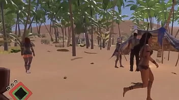 Nomad woman hentai in sex with a man with people watching in hot 3d hentai video