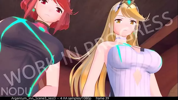 Pyra and Mythra attractive enjoyable hentai intercourse 3some (by NODU)