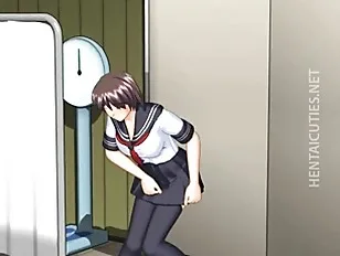 Sexy 3D hentai coed gets fucked upskirt