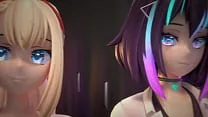 Sexy Hentai Vtuber Cosmic Faith takes her pink big dildo inside her pussy and flexes her tight and pink anal hole while you cum inside her and make her belly full of sperm close up (3D / VRCHAT / MMD)