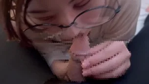 The girl with glasses who sucks dick and gokkun with gusto