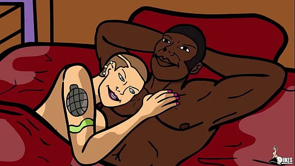 Two Hot strippers Slobber over big black cock